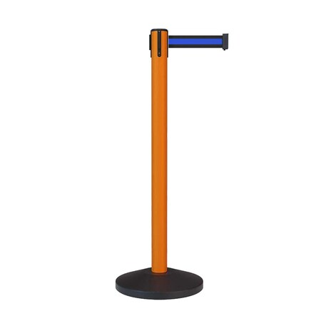 Montour Line Stanchion Belt Barrier Orange Post 11ft. Black/Bl HL Belt ES400-OR-BBH-110